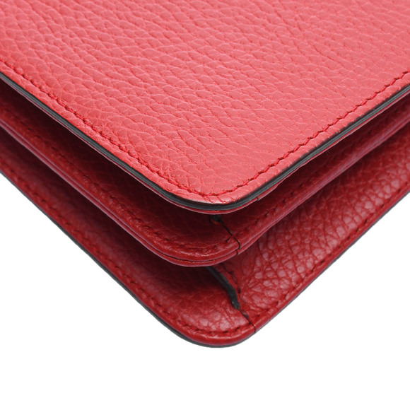 Gucci Interlocking G Chain Shoulder Bag Outlet Red Leather - Picture 6 of 11